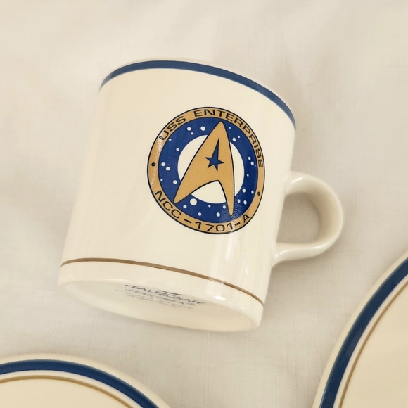 Pfaltzgraff Star Trek VI USS Enterprise 3 Piece China Buffet Set Vintage 90s 199 - Picture 4 of 12